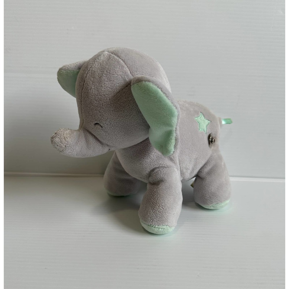 Child of Mine Carters Elephant Star Gray Green Musical Plush Animal Stuffed Toy